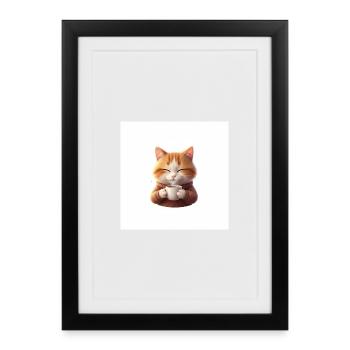 Cuddly Kitten Coffee Magic - Framed poster (27 × 37 cm) - black - Front