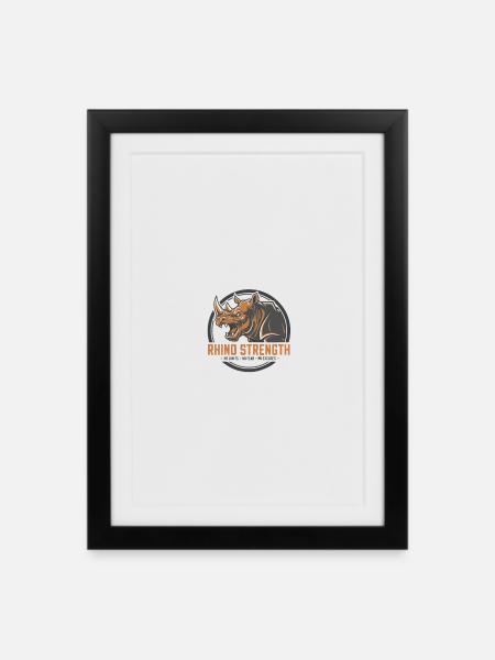 Rhino Strength-No Excuses Gym - Framed poster (27 × 37 cm) - black