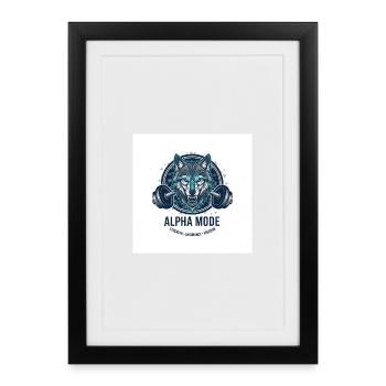 ALPHA_MODE_WOLF - Gerahmtes Poster (27 × 37 cm) - Schwarz - Vorne