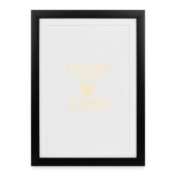 I Hate You To Love – Round Heart Gift - Framed poster (27 × 37 cm) - black - Front