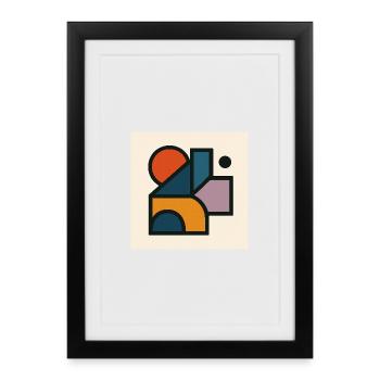 Contrasting geometric shapes - Framed poster (27 × 37 cm) - black - Front
