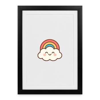 Cloud Smile Rainbow - Framed poster (27 × 37 cm) - black - Front