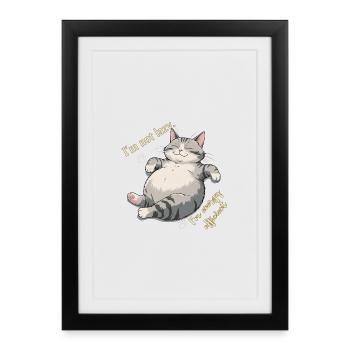 Conserving Energy Cat: Cozy Lounge - Framed poster (27 × 37 cm) - black - Front
