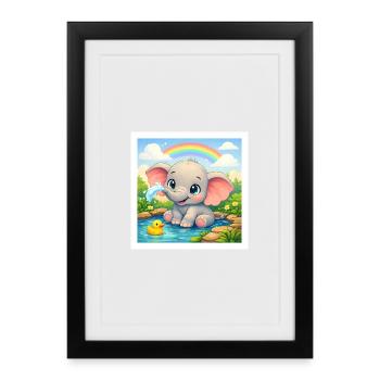 Elli the Elephant - Framed poster (27 × 37 cm) - black - Front