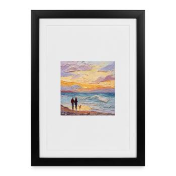 Coucher de soleil sur la mer - Affiche encadrée (27 × 37 cm) - noir - Devant