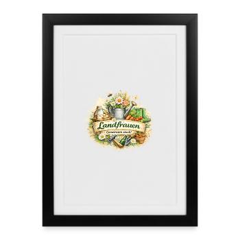 Country Women Community Logo Watercolor - Framed poster (27 × 37 cm) - black - Front