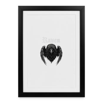 Raven Gothic Wings Fans Lover Gift Idea - Framed poster (27 × 37 cm) - black - Front