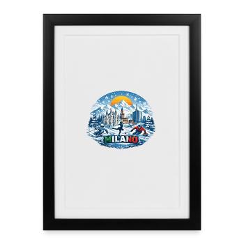 Milan winter sports icon - Framed poster (27 × 37 cm) - black - Front