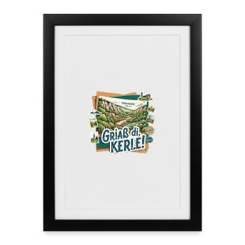 Hello, fellows! Southern Germany Landscape - Framed poster (27 × 37 cm) - black - Front