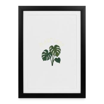 Dame Plante Monstera - Affiche encadrée (27 × 37 cm) - noir - Devant