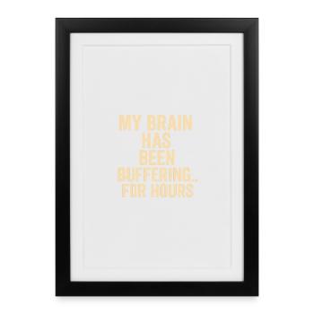 Buffering Brain Meme - Framed poster (27 × 37 cm) - black - Front