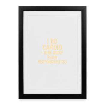 Vol cardio : Tâches de course - Affiche encadrée (27 × 37 cm) - noir - Devant