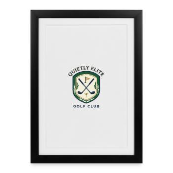 Quiet Elite Golf Club Coat of Arms - Framed poster (27 × 37 cm) - black - Front