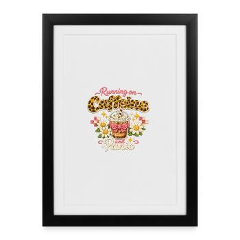 Running on Coffee and Panic - Framed poster (27 × 37 cm) - black - Front
