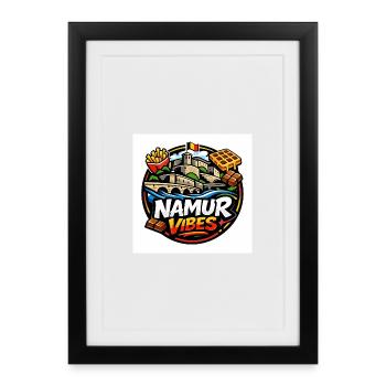 Namur Streetwear Culture Logo – Belgium Urban - Framed poster (27 × 37 cm) - black - Front