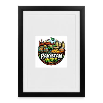 Pakistan Streetwear Culture Logo – Urban Heritage - Framed poster (27 × 37 cm) - black - Front