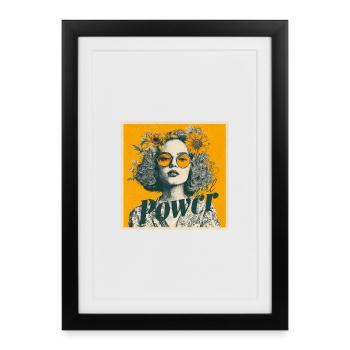 Pouvoir ! Fille ! Tournesol ! - Affiche encadrée (27 × 37 cm) - noir - Devant