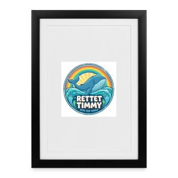 Rettet Timmy – Save Our Whale - Gerahmtes Poster (27 × 37 cm) - Schwarz - Vorne