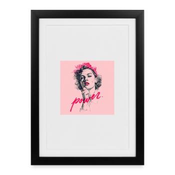 Illustration de pouvoir féminin - Affiche encadrée (27 × 37 cm) - noir - Devant