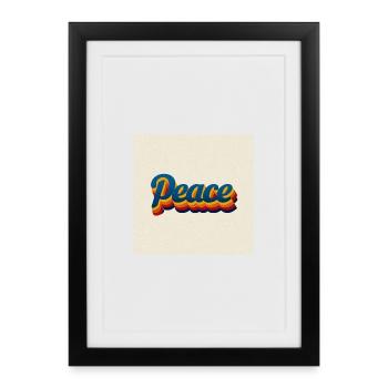 Peace Design des années 70 - Affiche encadrée (27 × 37 cm) - noir - Devant