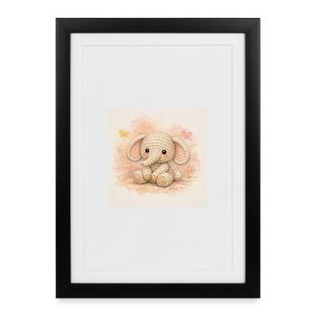 Yarn elephant - Framed poster (27 × 37 cm) - black - Front