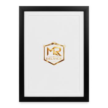 Emblème doré MR Delvice - Affiche encadrée (27 × 37 cm) - noir - Devant