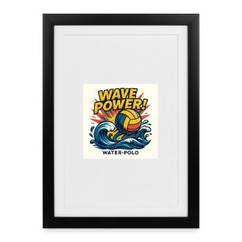 Power Water Polo Wave - Framed poster (27 × 37 cm) - black - Front