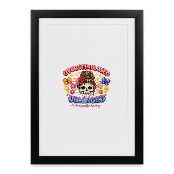 Crâne déchaîné surstimulé - Affiche encadrée (27 × 37 cm) - noir - Devant