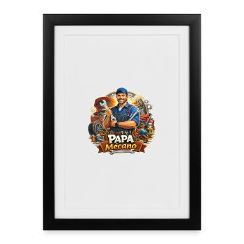 Papa Mecano: Artisan du bricolage - Affiche encadrée (27 × 37 cm) - noir - Devant