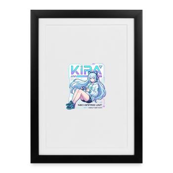 Kira Neon Gaming Girl - Framed poster (27 × 37 cm) - black - Front