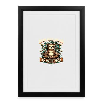 Ich mache Yoga Faultier  - Gerahmtes Poster (27 × 37 cm) - Schwarz - Vorne