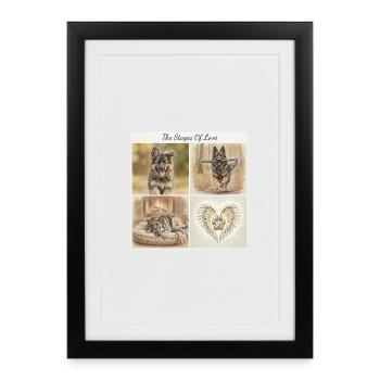 Sable German Shepherd Dog Mom Gift Shirt - Framed poster (27 × 37 cm) - black - Front