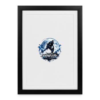 Loup Nocturne Howler - Affiche encadrée (27 × 37 cm) - noir - Devant
