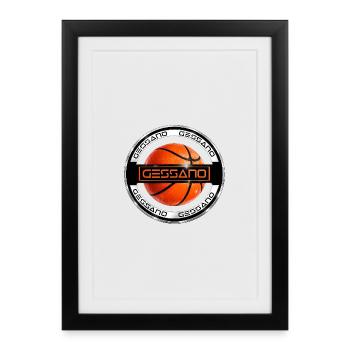 Emblème Basket Gessano - Affiche encadrée (27 × 37 cm) - noir - Devant