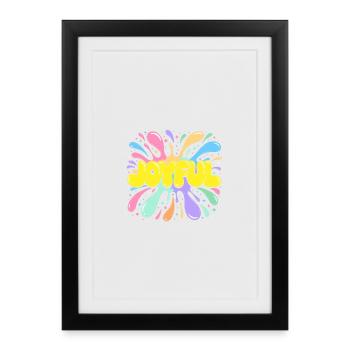 Joyful Burst Psychedelic Splash - Affiche encadrée (27 × 37 cm) - noir - Devant
