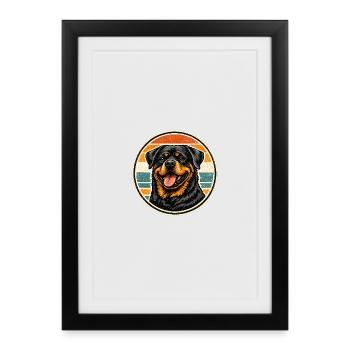 Rottweiler - Affiche encadrée (27 × 37 cm) - noir - Devant