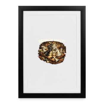Schach Matt! Lustiges Schach Humor Shirt - Gerahmtes Poster (27 × 37 cm) - Schwarz - Vorne