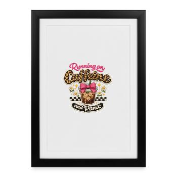 KaffeeKrise Patch: Koffein Humor Morgenmuffel - Affiche encadrée (27 × 37 cm) - noir - Devant
