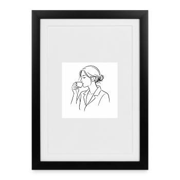 Coffee time in a blazer - Framed poster (27 × 37 cm) - black - Front