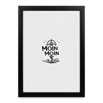 Chemise Moin Moin Compass Anchor - Affiche encadrée (27 × 37 cm) - noir - Devant