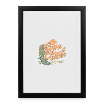 Cape Coral Waterfront Retro Vintage Design - Framed poster (27 × 37 cm) - black - Front
