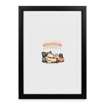 Training? Ich bleib Lieber Zu Hause - Gerahmtes Poster (27 × 37 cm) - Schwarz - Vorne
