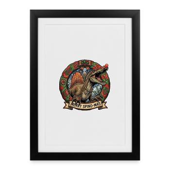 Spinosaurus Christmas - Framed poster (27 × 37 cm) - black - Front