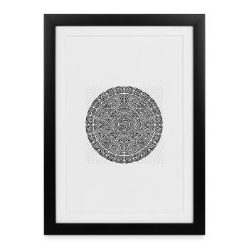 Maori style round mandala ornament - Framed poster (27 × 37 cm) - black - Front