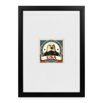 Timbre de l’aigle patriotique - Affiche encadrée (27 × 37 cm) - noir - Devant