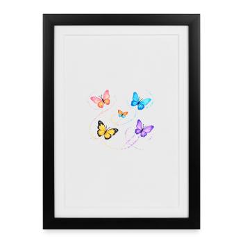 Papillons - Affiche encadrée (27 × 37 cm) - noir - Devant