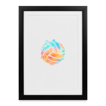 Beachvolleyvall Volleyball - Gerahmtes Poster (27 × 37 cm) - Schwarz - Vorne