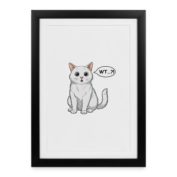 Wondered Cat Comic - Framed poster (27 × 37 cm) - black - Front