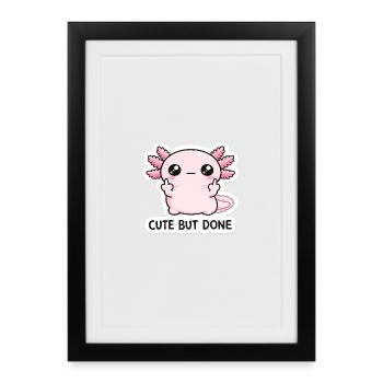 Pink Chibi Dragon Saying - Framed poster (27 × 37 cm) - black - Front