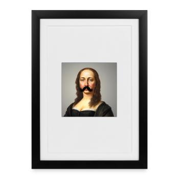Mona lisa with a moustache! - Framed poster (27 × 37 cm) - black - Front